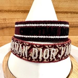 DIOR J'ADIOR Burgundy Friendship Bracelets Pair